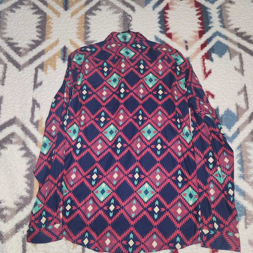 Heimstone Aztec Print Button-Down Long Sleeve Shi… - image 8